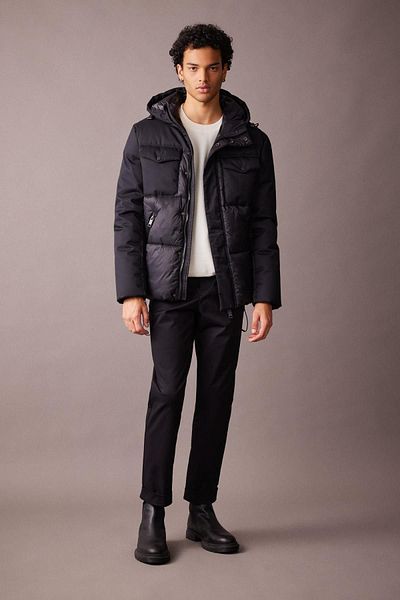 DeFacto Voděodolná bunda Slim Fit Puffer – s kapucí a zipem, kapsová A3239Ax23Wn