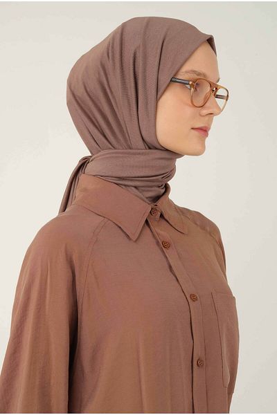 HEQA Combed Cotton Shawl Dark Mink