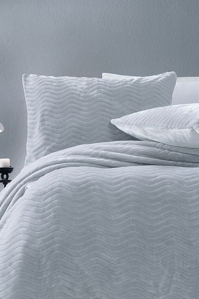 Yataş Dazel Double Blanket Bedspread Set 240X225 cm - Gray