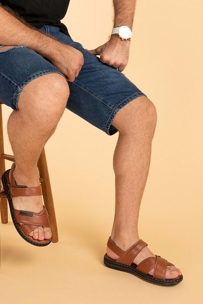 Gondol Men's Anatomical Sole Genuine Leather Sandals - Kml.119