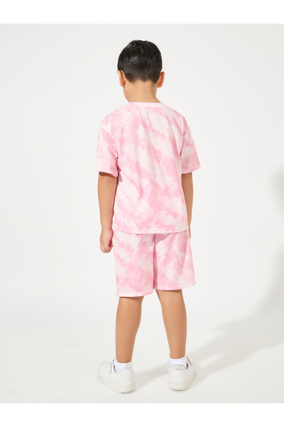 Styli Tie & Dye Print Patch T-Shirt & Shorts Set