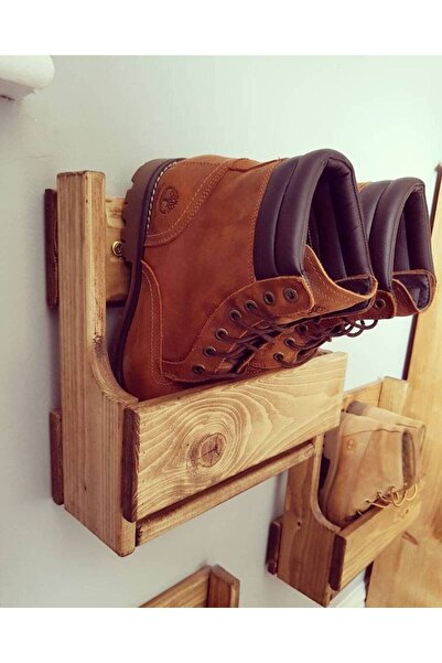 Master Hands Ahşap Ayakkabılık, Ayakkabı Rafı , Uzunluk 30cm, Duvar Tipi Ayak...