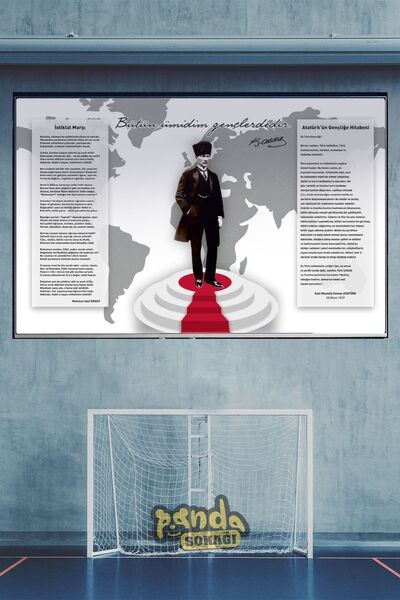 PANDA SOKAĞI School Posters Ataturk Corner Foil Print Easy Apply Hd Quality