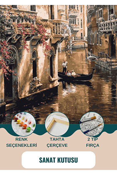 SANAT Sayılarla Boyama & Hobi Seti -Venedik - Fırça Boya Duvara Asma Aparatı ...