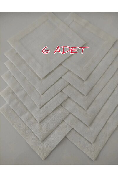 Etamin nakisim Etuval Linen 6 Adet 20 X 20 Cm Sunum Takımı Kokteyl Peçetesi K...