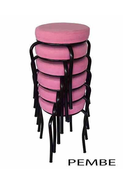 Ankhira Tabure (6 ADET)(MONTELİ GÖNDERİM) Siyah Ayaklı, Taytüyü Kumaş, Metal Ahtapot