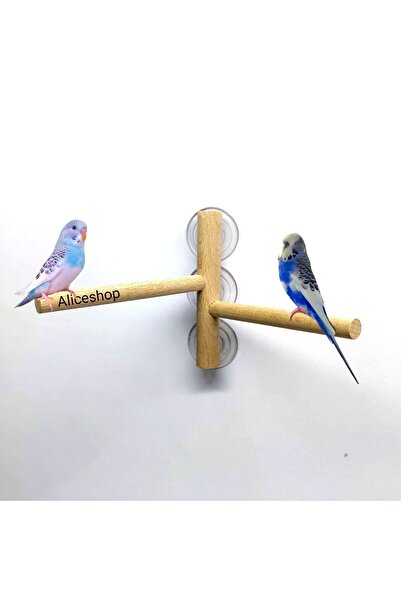 aliceshop Glass Perch wiTh 3 SucTion Cups - Sultan Sevda for Birds in Heaven Budgie and Sizes