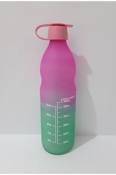 renkli çiçekler 1000 ml Glass Water Bottle - Water Bottle