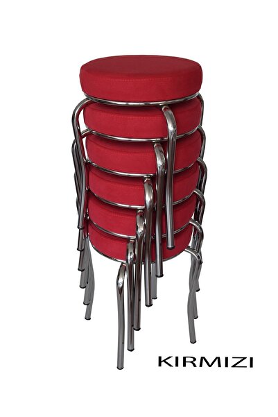 Ankhira Tabure (6 ADET) (MONTELİ GÖNDERİM) Krom Ayaklı, Taytüyü Kumaş, Metal Ahtapot