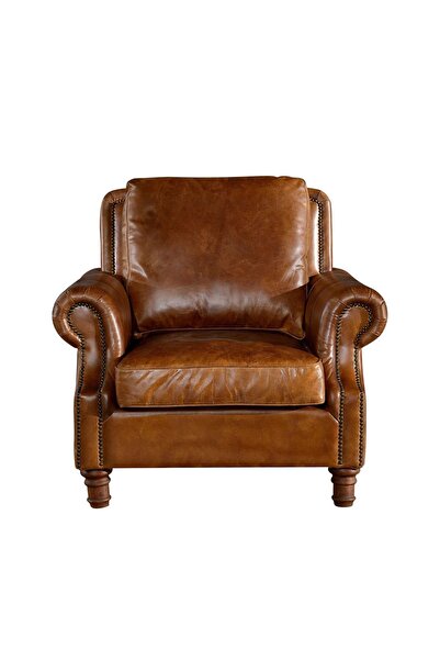 Hanel Mobilya Richard Hakiki Deri Berjer Kahve