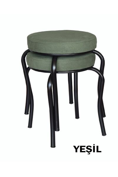 Ankhira Tabure (2 ADET)(MONTELİ GÖNDERİM) Siyah Ayaklı, Taytüyü Kumaş, Metal ...