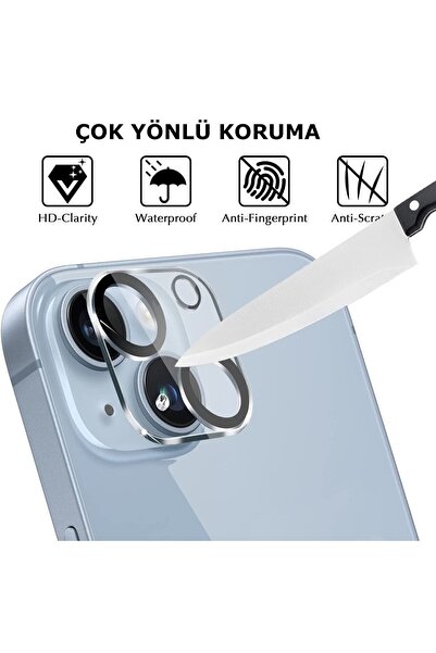HyperAge Iphone 14 & Iphone 14 Plus Kamera Koruyucu 9 Kat Sertleştirilmiş Hd Kamera Lens Ve Yüzey Koruma