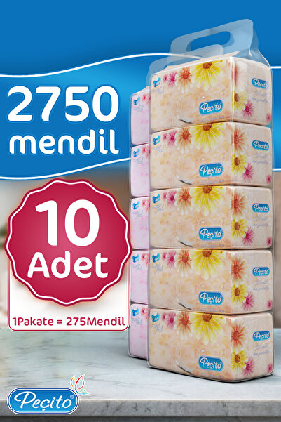 Peçito "2750" Çift Katlı Pratik Mendil Çek Kullan (10ADET)x(275MENDİL)