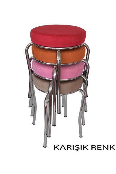 Stool (4 PCS) (MOUNTED DELIVERY) Chrome Legged, Spandex Fabric, Metal Octopus