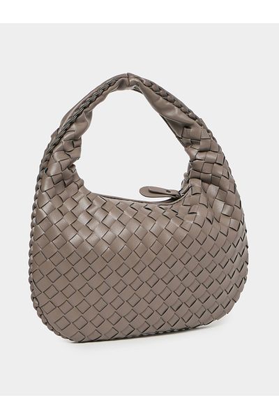 Styli Weave Design Handbag with Zip Closure