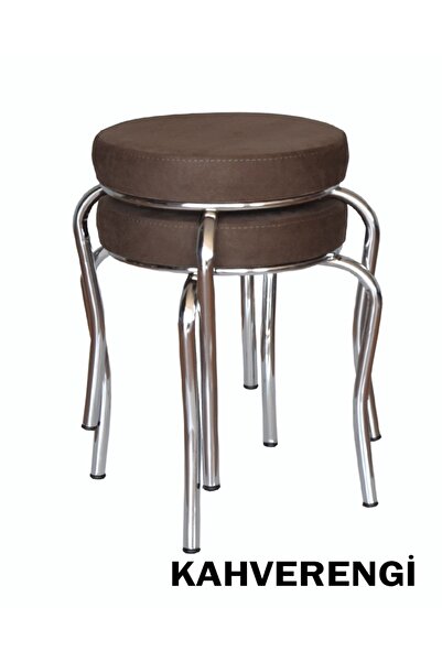 Ankhira Tabure (2 ADET) (MONTELİ GÖNDERİM) Krom Ayaklı, Taytüyü Kumaş, Metal Ahtapot