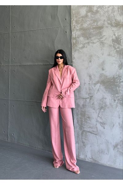Moda İkra Linen Jacket and Trousers Set