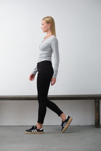 Maule Μαύρο σατέν βαμβακερό Skinny Jegging - Γυναικείο παντελόνι 5 τσέπης @carpi