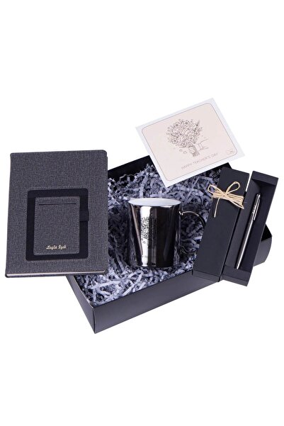 Kitaplı Hediye Öğretmene Isme Özel Premium Silver Hediye Kutusu / Öğretmenler...