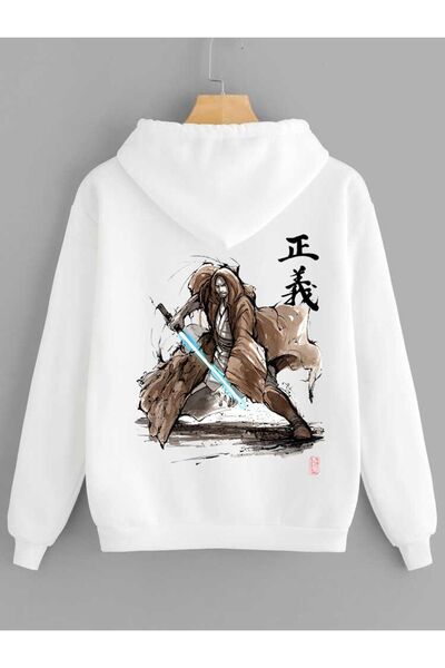 DEEPSENCE Мъжка суитшърт с качулка и принт „White Jedi“