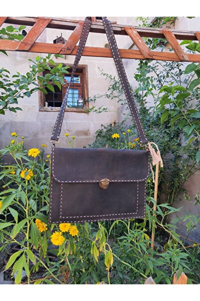 semiramis Helios Model Hakiki Deri El Yapımı Vintage Koyu Kahve 13'' Macbook ...