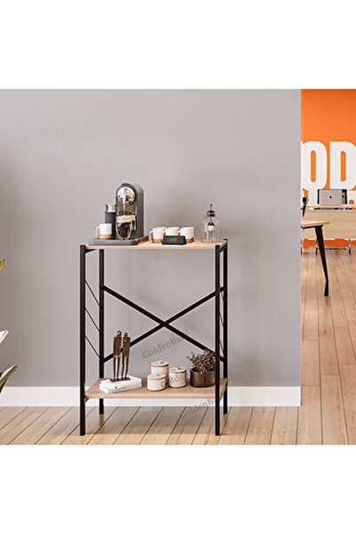 Golden Bark Coffee corner table, side table, bookcase, with 2 surfaces