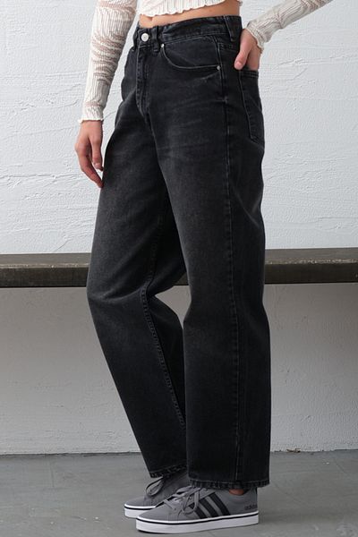 Maule Geräucherte Ballon-Fit-Jeans mit hoher Taille – lockere Damenhose mit Ballonbesatz @matera