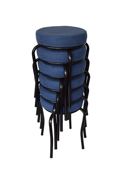 Ankhira Tabure (6 ADET) (MONTELİ GÖNDERİM) Siyah Ayaklı, Taytüyü Kumaş, Metal Ahtapot