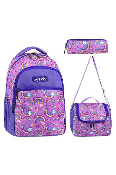 Bliss Geantă pentru școală primară cu model panda cu licență, cutie de prânz și suport pentru stilou, set de 3