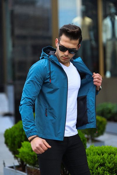 Boymen Men's Black Raincoat Water and Windproof