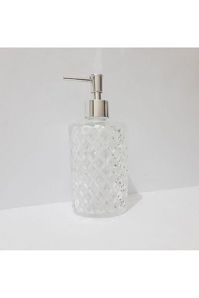 renkli çiçekler Γυάλινος Διανομέας Υγρού Σαπουνιού 400ml Ασημί Χρώμα με Καπάκι