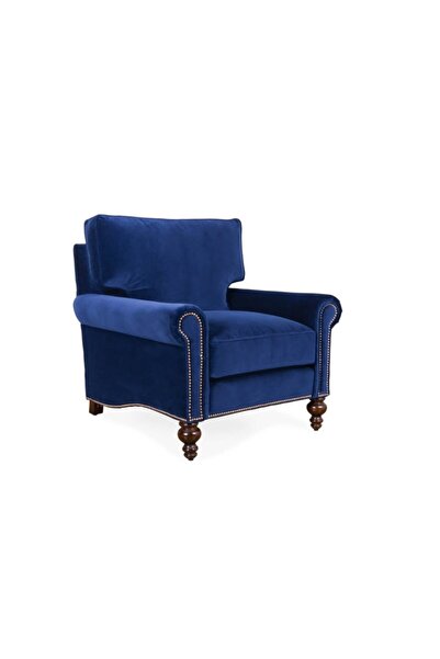 Hanel Mobilya Worth Chester Berjer Tekli Koltuk Lacivert Kadife