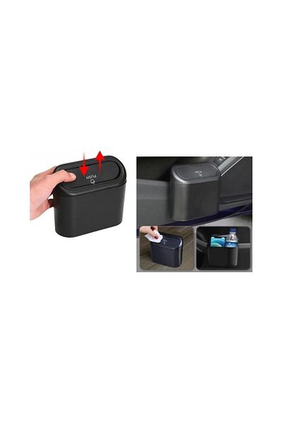 sogex Portable Car Trash Can - Portable Lid Organizer Push Bucket