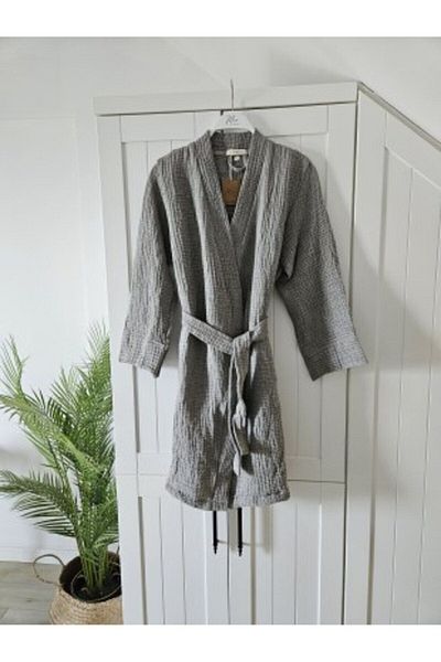 Mia HoMe&Baby 4 Layer Muslin kimono - Bathrobe/MoMent Gray Color