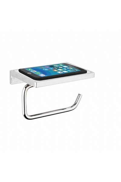 Tema Shelf Chrome Toilet Paper Holder Without Cover 74123