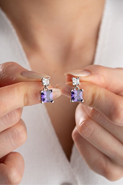 Silvano Jewelry 925 Ayar Gümüş Baget Taşlı Küpe
