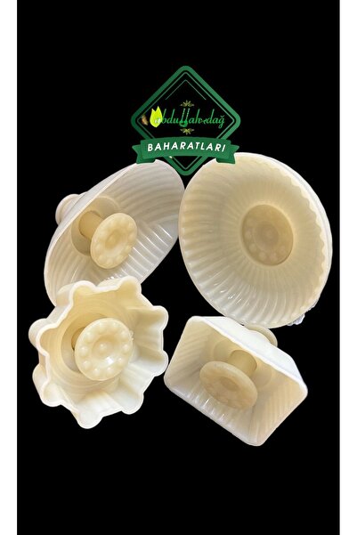 Hacıoğlu baharat Hatay Yöresel Plastik Pasta Kömbe Kurabiye Kerebiç Kalıbı 4’lü 005