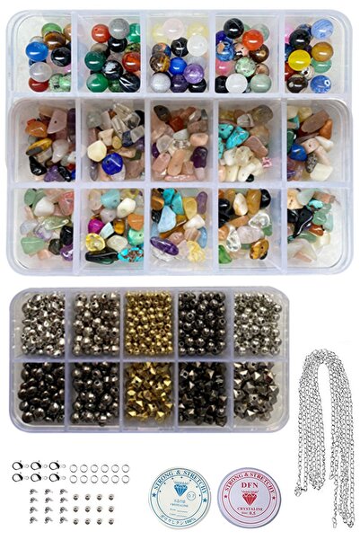 By MO Accessories تصميم مجموعة خرز لصنع المجوهرات بأحجار طبيعية 8 مم وأحجار ط...