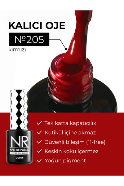 Nail Republic Nr Kırmızı Kalıcı Oje 10 ml 205