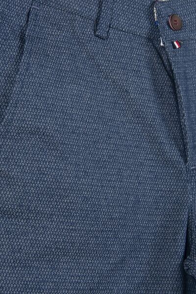 BUCADO Erkek Mavi Slim Fit Keten Görünümlü Pamuklu Şort