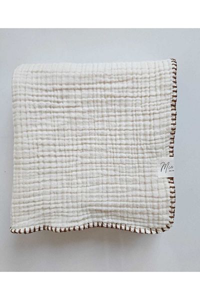 Mia Home & Baby Shepherd's Stitched Multi-Purpose 4 Layer Muslin Baby Blanket/Blanket