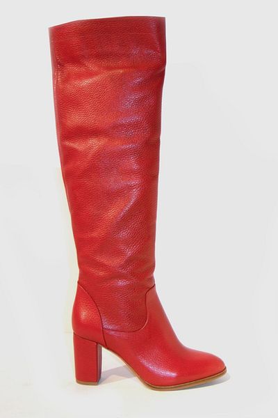 TUNAELLİ Women's Red Leather Boots