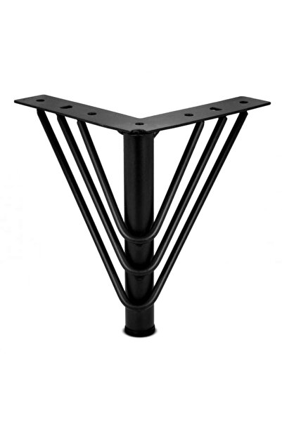 ALBATROS Vanessa 15 cm Metal (4 Pieces) Black Metal Furniture, Cabinet, Armchair, Sofa, Tv Unit Legs