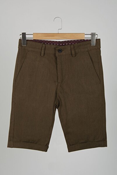 BUCADO Pantaloni scurți din bumbac maro, croială slim, pentru bărbați - aspec...