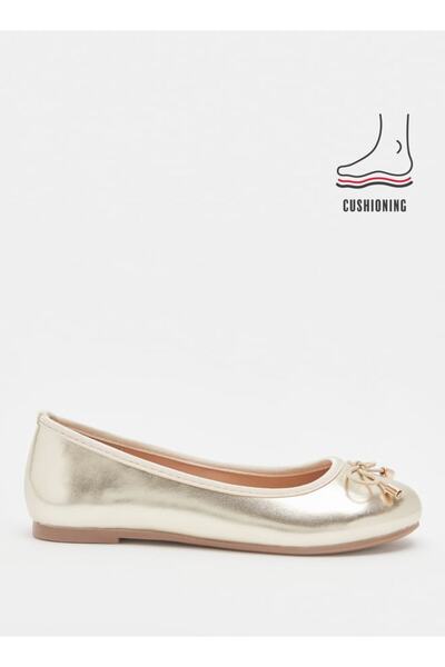 Little Missy حذاء باليرينا سهل الارتداء بأصابع مستديرة مع بطانة