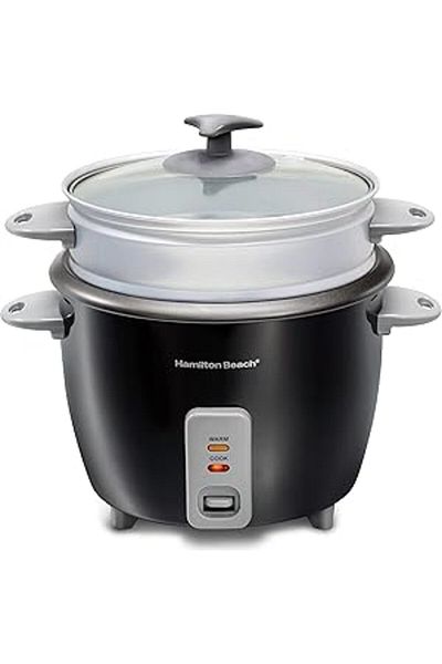 Hamilton Beach Rice Cooker & Steamer 1.5L, 16cups cooked (8cups uncooked) Rice Capacity, Removable Non-Stick Pot