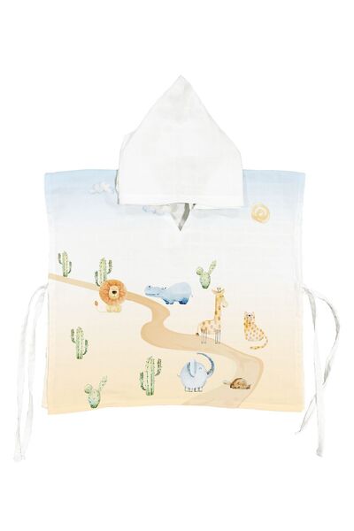 Casadora Baby Safari %100 Pamuk Müslin Çocuk Panço 5-6 Yaş