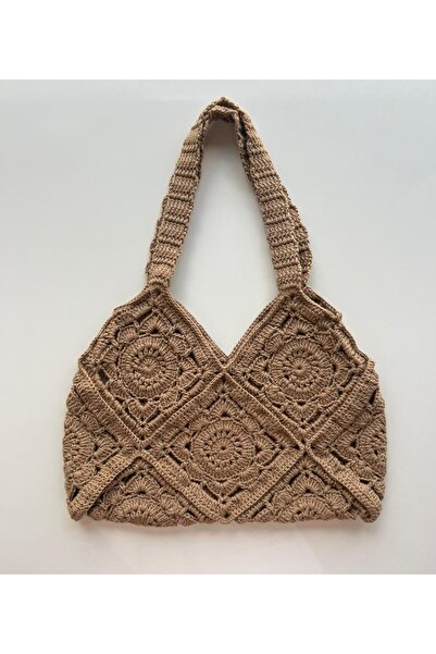 Şatilli Handmade el örgüsü çanta omuz çantası el çantası örgü çanta günlük ça...