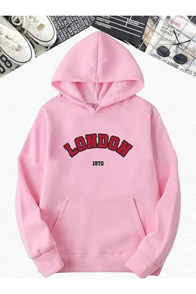 BENROMA Φούτερ με κουκούλα PINK Oversize - London Printed