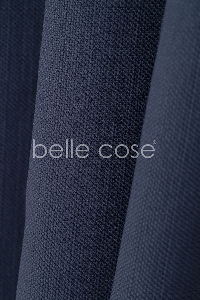Belle Cose navy Blue Bohemian Style Linen Look BackGround Curtain - SewinG Without Pleats